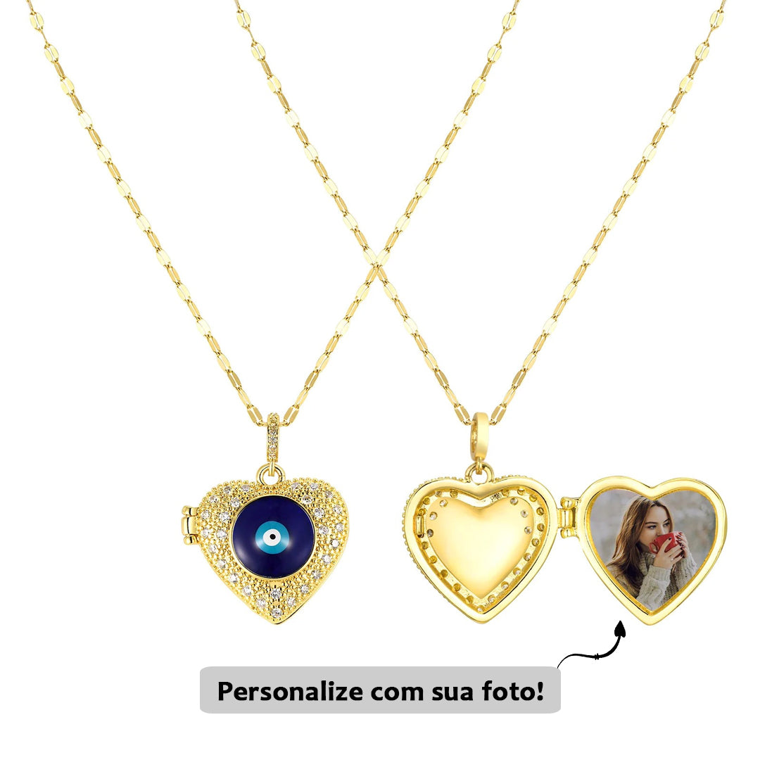 Evil Eye Locket with Personalized Photo