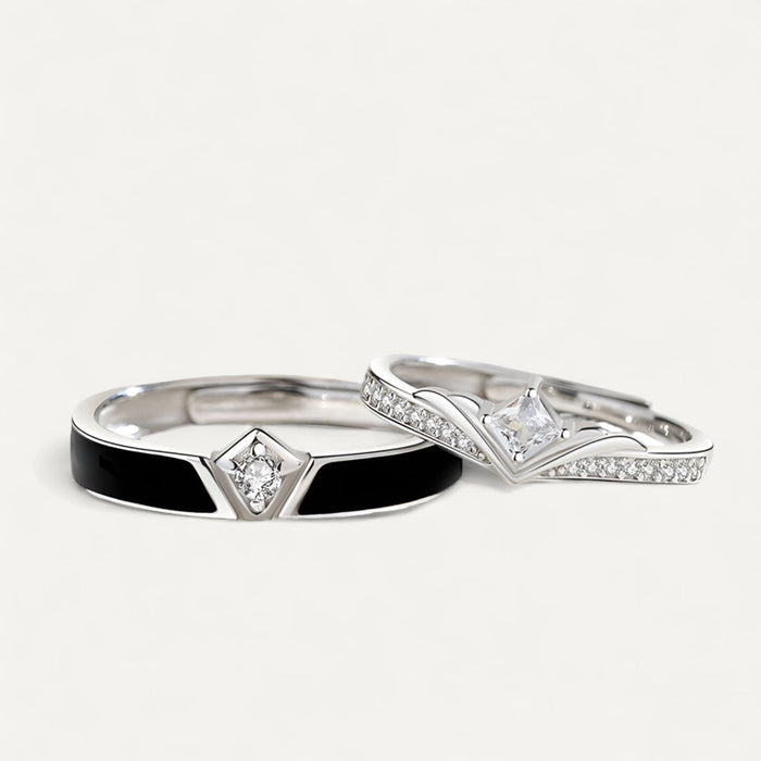 Knight & Princess - 925 Silver Rings (Adjustable)
