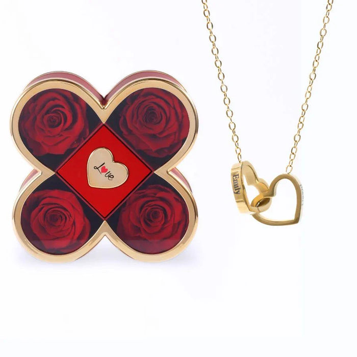 Love Clover Box & Personalized Necklace