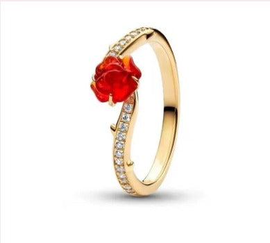 Beauty and the Beast Golden Rose Ring