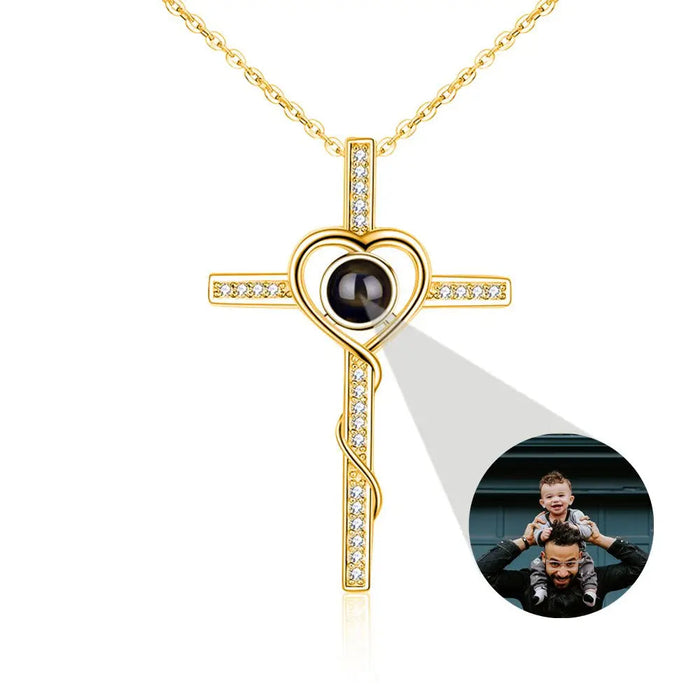 Love Cross Necklace | Personalized with Photo