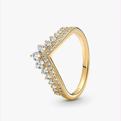 Golden Tiara Wishbone Ring